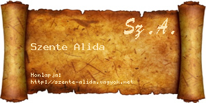 Szente Alida névjegykártya